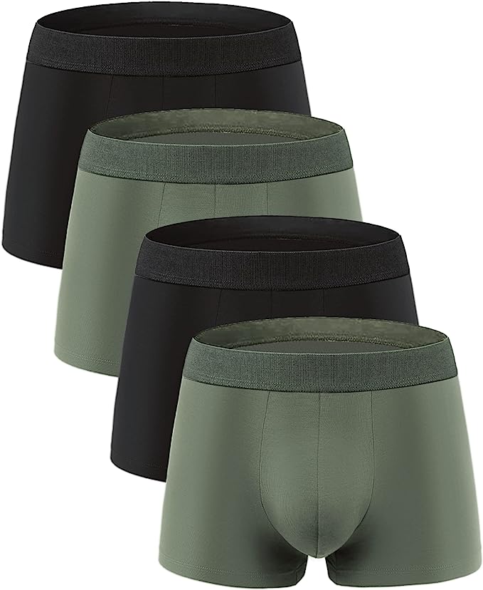 Natural Feelings Men's Underwear Boxer Briefs Soft Modal Breathable Underwear for Men 4 Pack
