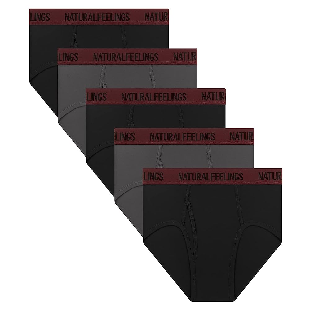Natural Feelings Mid-rise Cotton Briefs Mens Underwear Men Pack with Open Fly