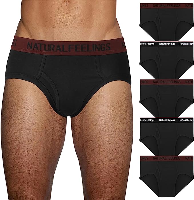 Natural Feelings Low-rise Briefs Mens Cotton Briefs Pack with Fly