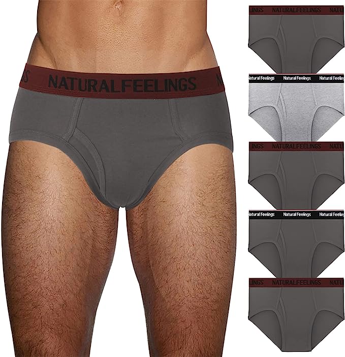 Natural Feelings Low-rise Briefs Mens Cotton Briefs Pack with Fly
