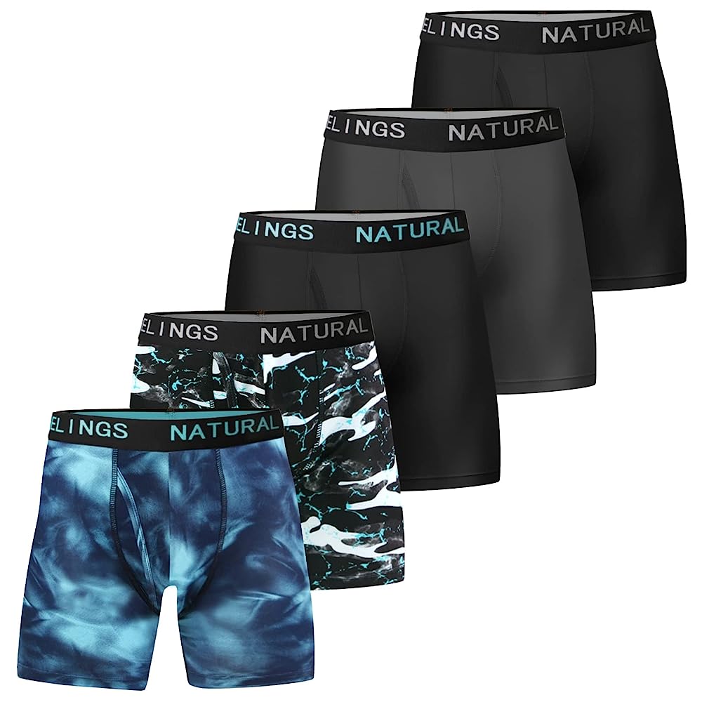 Natural Feelings Boxer Briefs Soft Cotton Mens Underwear Pack of 6