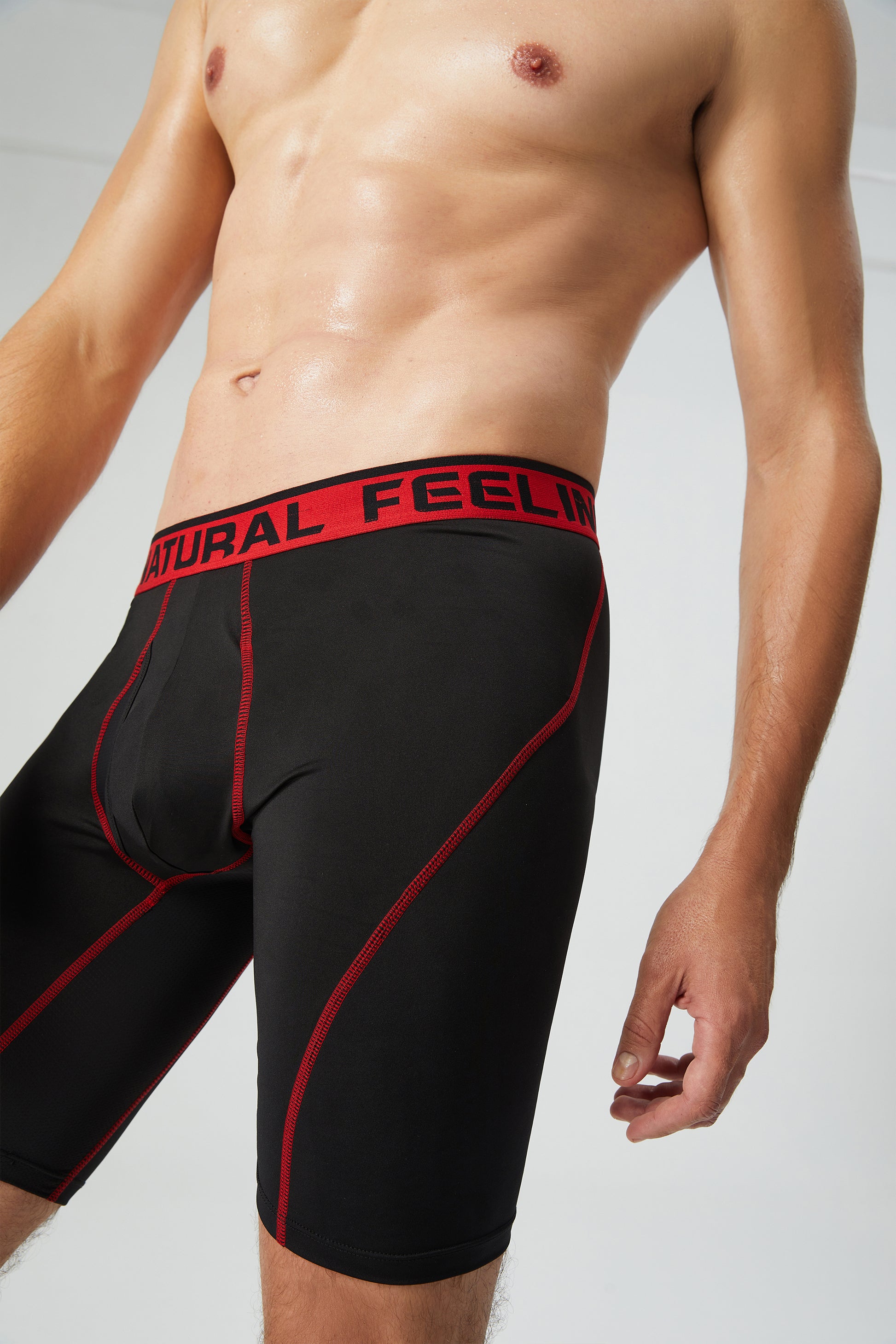 Natural Feelings Mens Underwear Boxer Briefs Long Leg 9 Inch Performance  Boxer Briefs for Men